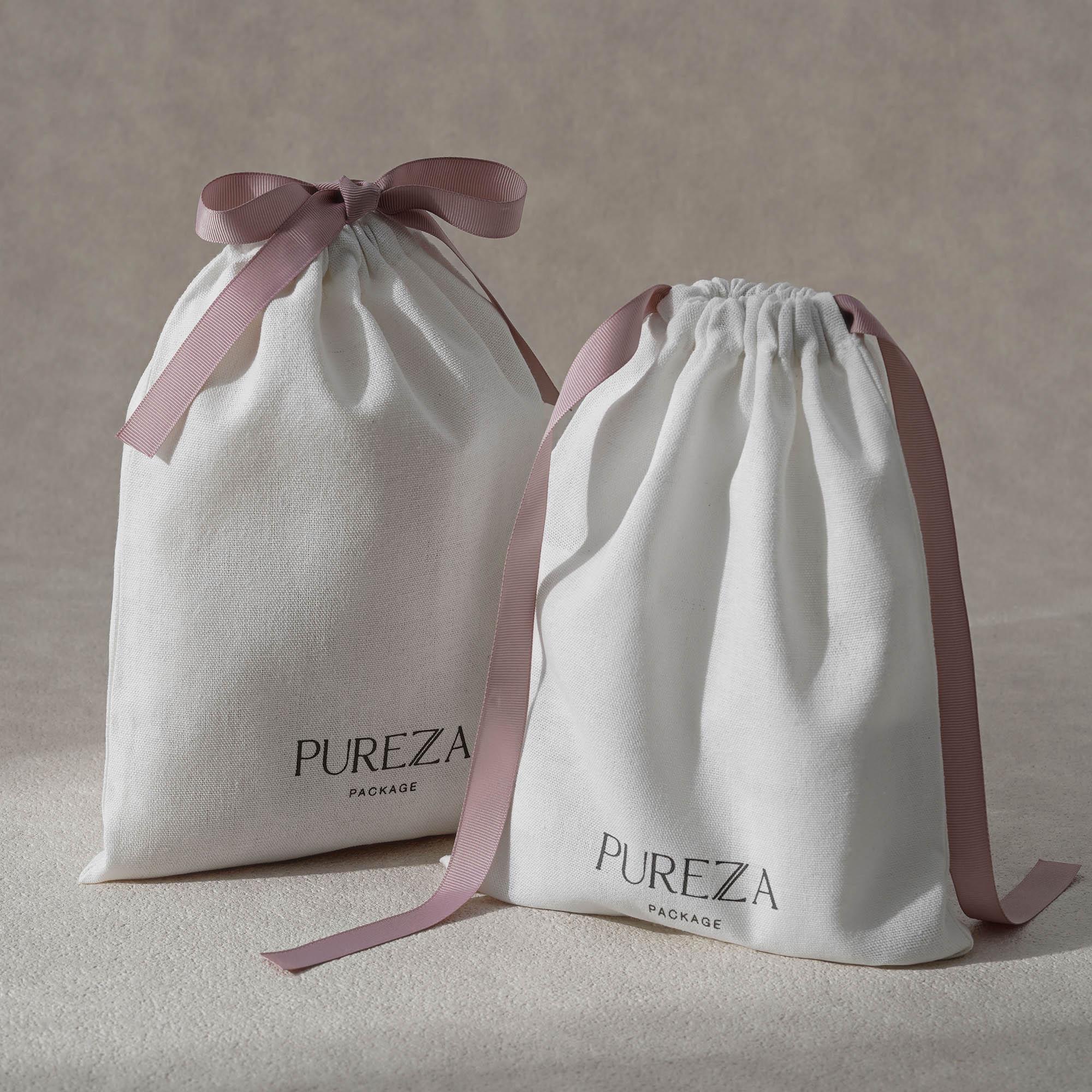 Luxury Skincare Packaging - Хлопковый мешочек на шнурке, экологичный, многоразовый,